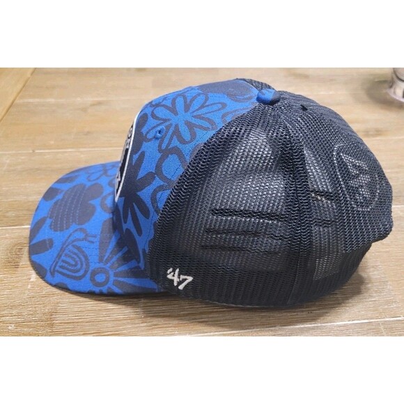 NEW Boston Red Sox 47 Brand Youth Trucker Hat Cap Blue & Black Flowers Patch CAP - Picture 2 of 6